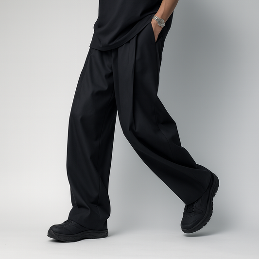 Lightweight Wide-Leg Trouser – Noir