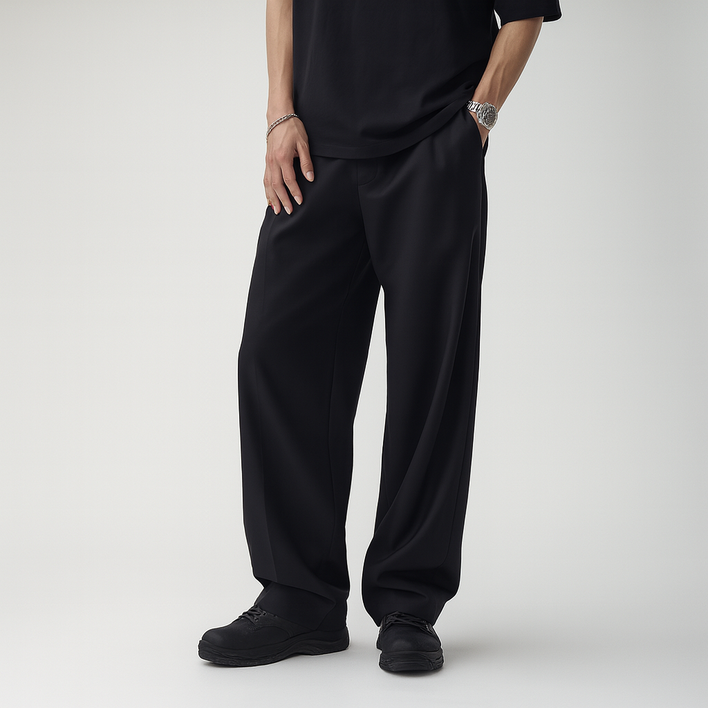 Lightweight Wide-Leg Trouser – Noir