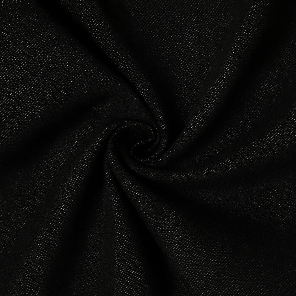 Wide Leg Denim Trousers in Dark Grey