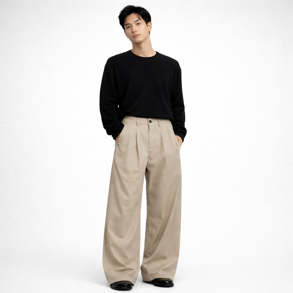 The Pleated Trouser - Sand