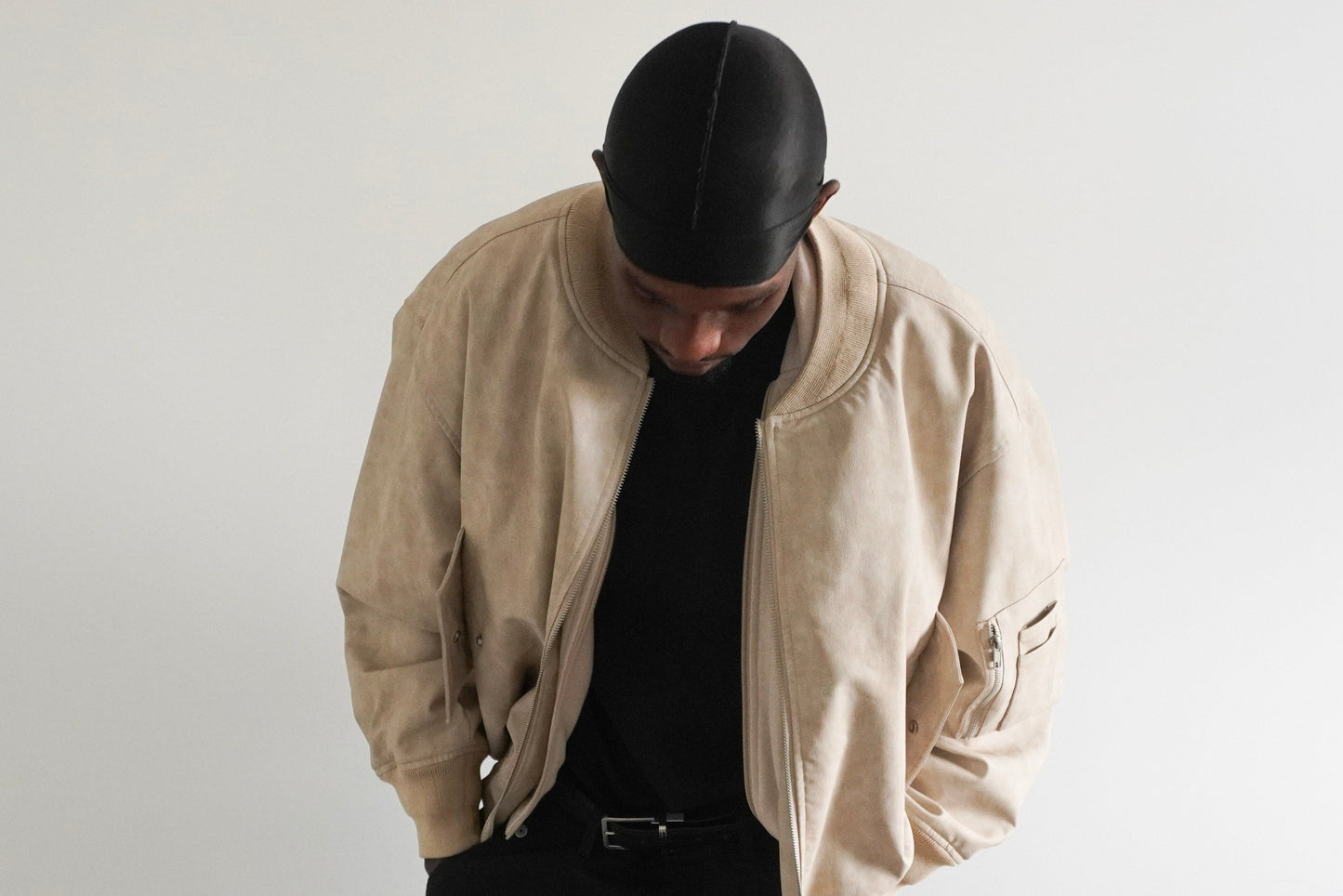 Boxy Bomber Jacket - Sand