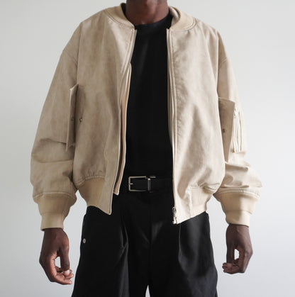 Boxy Bomber Jacket - Sand