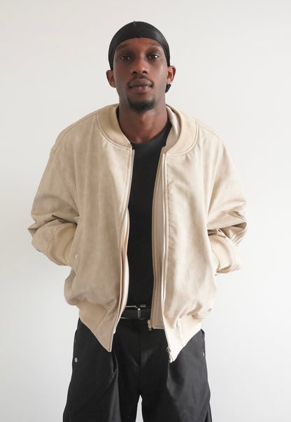 Boxy Bomber Jacket - Sand
