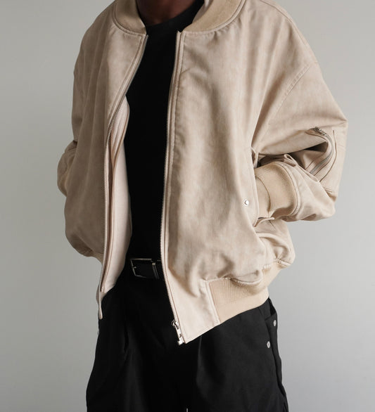 Boxy Bomber Jacket - Sand