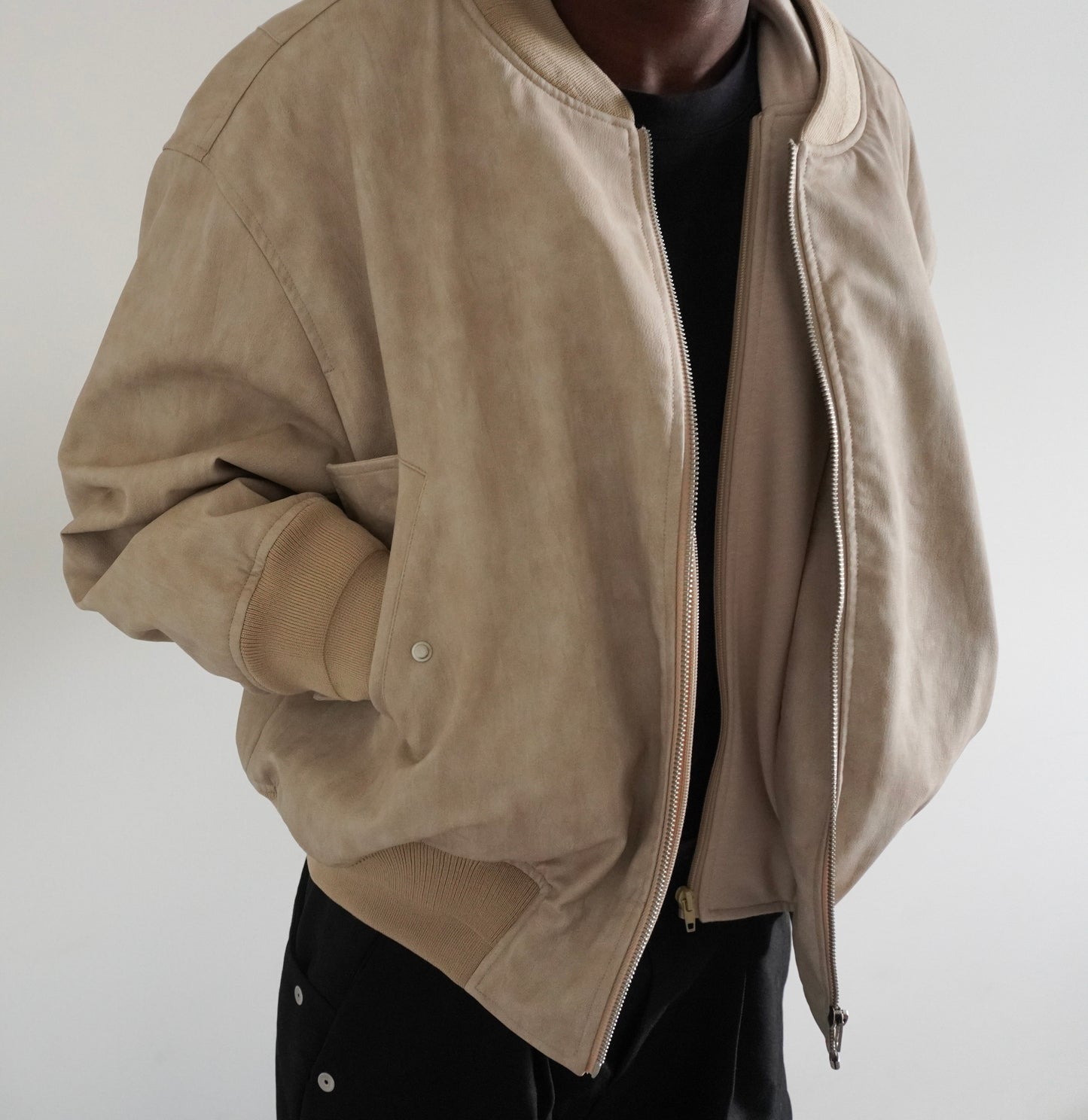 Boxy Bomber Jacket - Sand