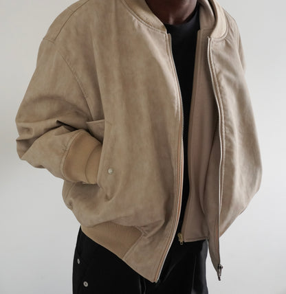 Boxy Bomber Jacket - Sand