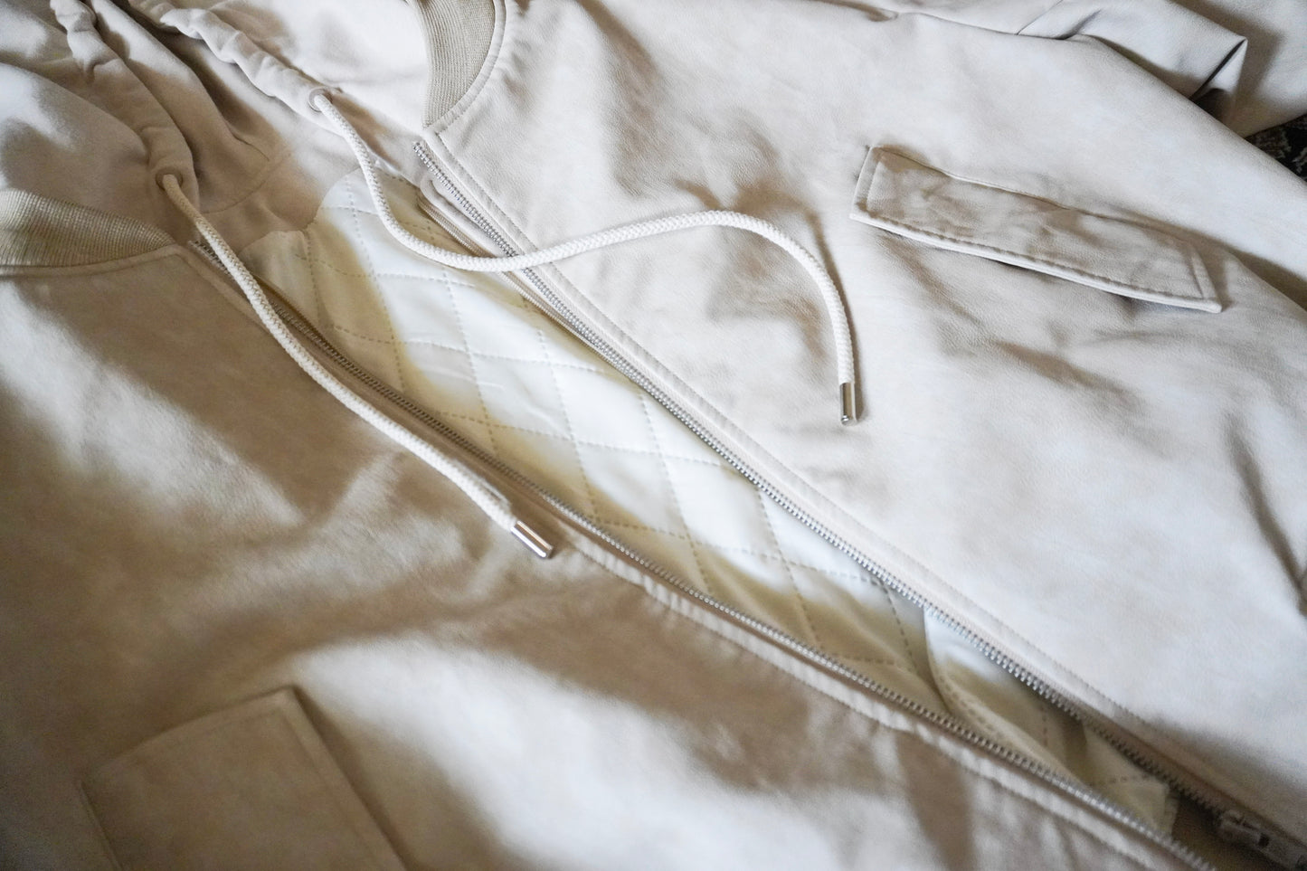 Boxy Bomber Jacket - Sand