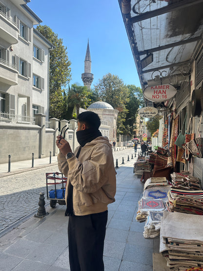 Boxy Bomber Jacket - Sand