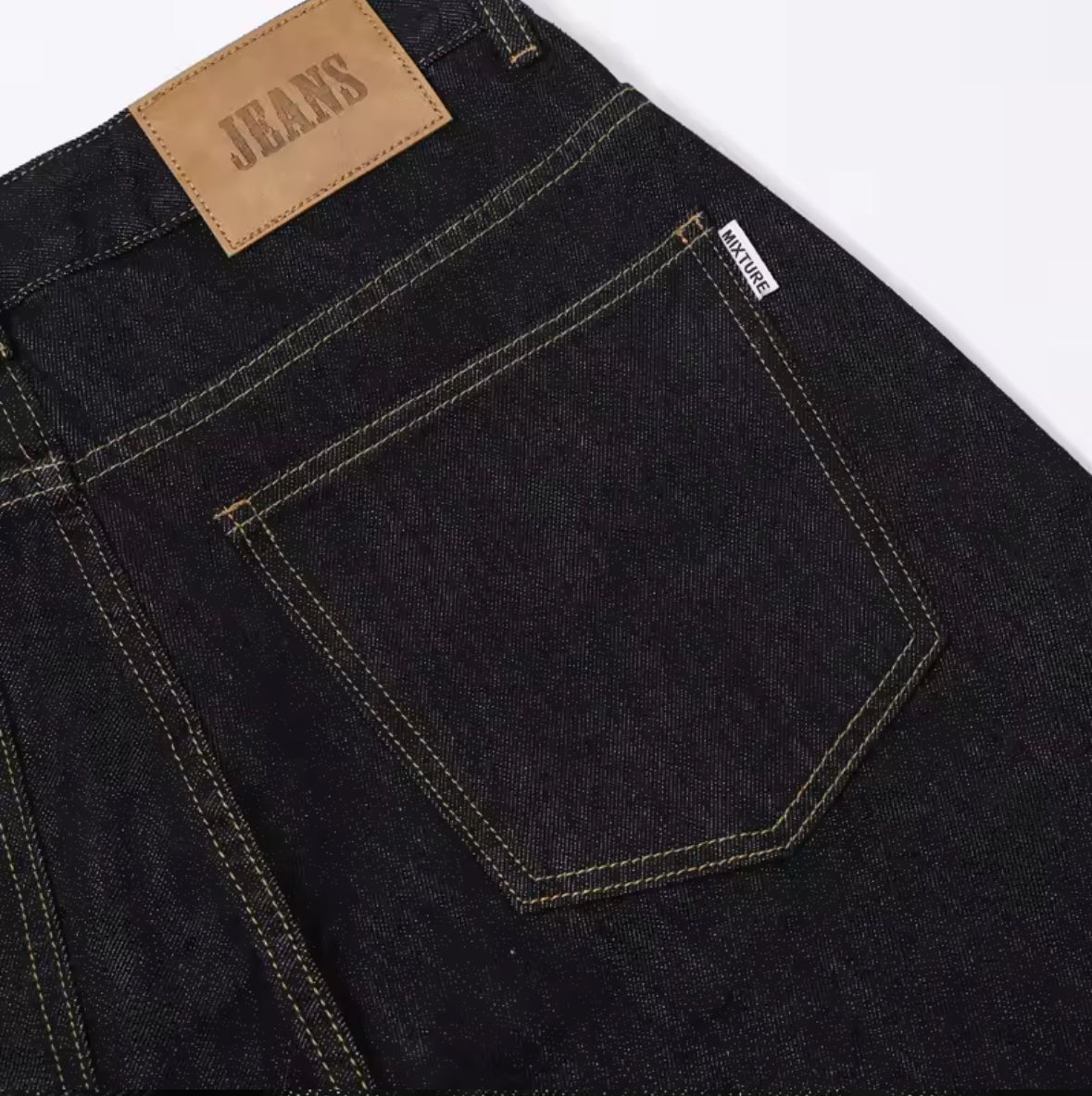 Wide Leg Denim Trousers in Dark Grey