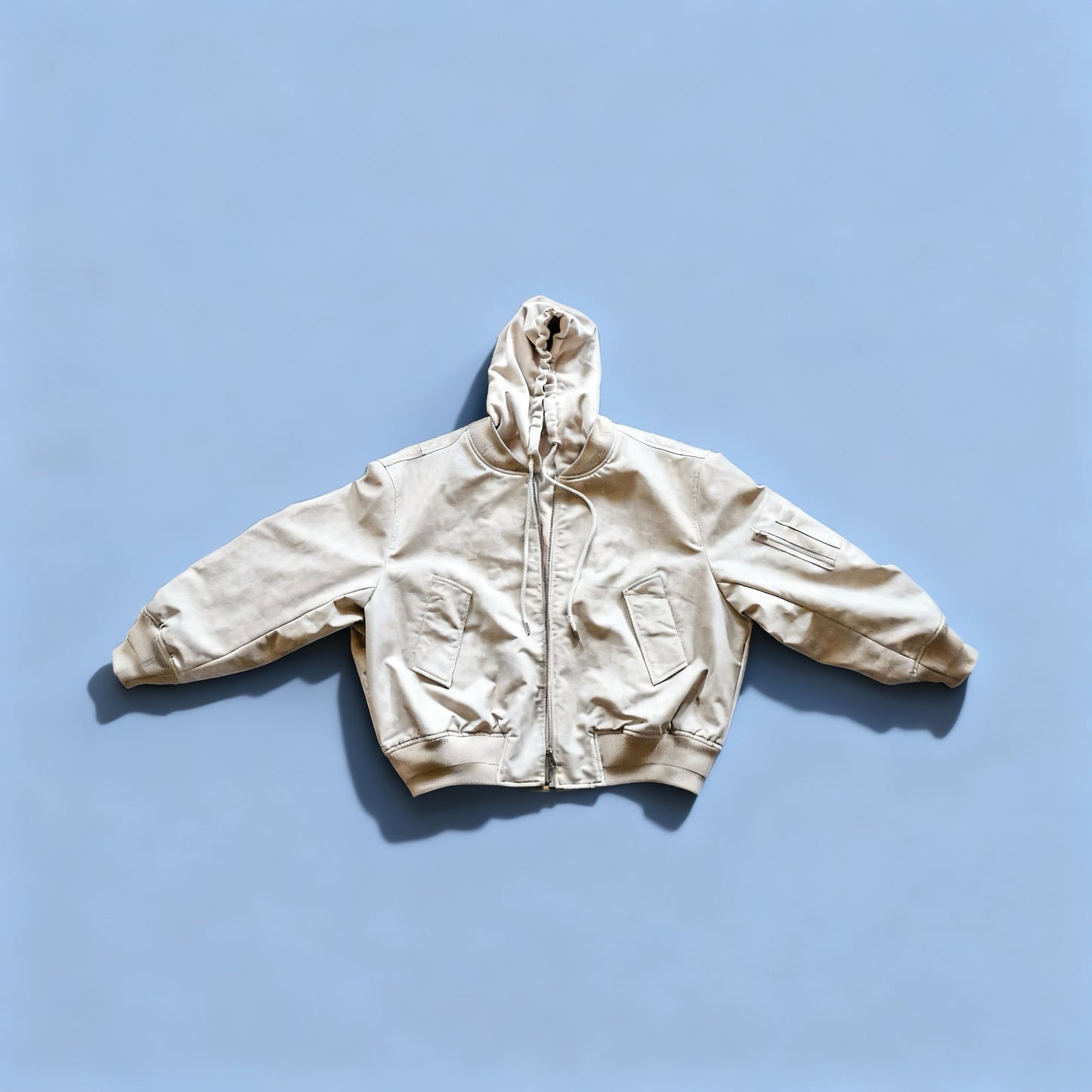 Boxy Bomber Jacket - Sand